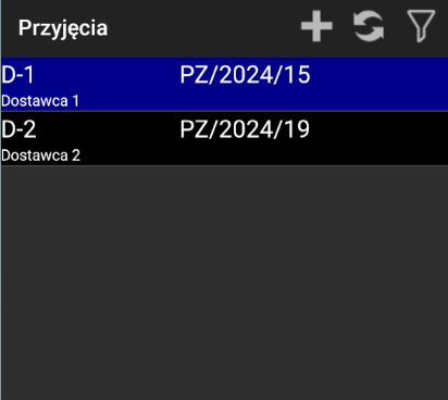 Widok listy dostaw w WMS Weaver