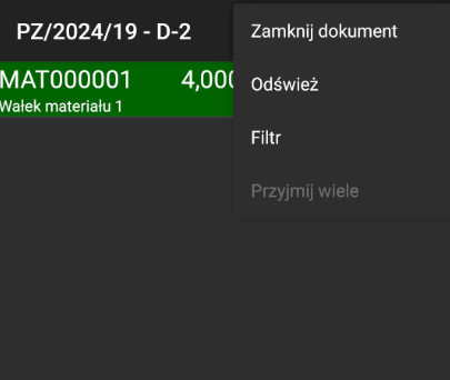 Opcja zamknięcia dokumentu dostawy w WMS Weaver