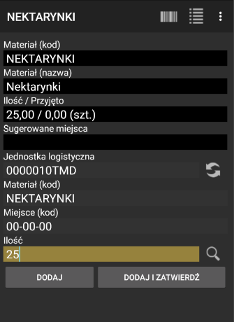 Wpisywanie szczegółów logistycznych