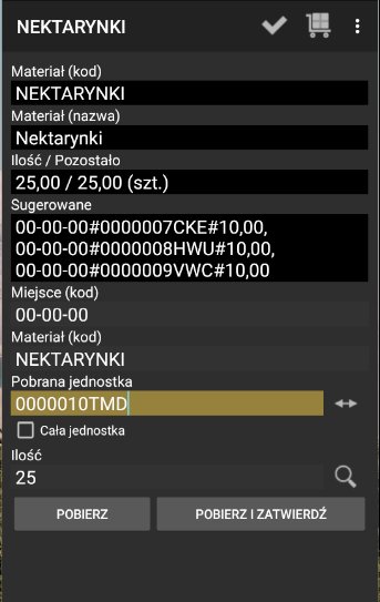 Wpisywanie szczegółów logistycznych