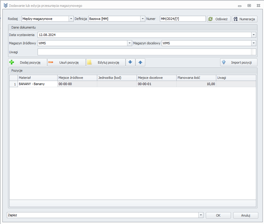 Specify Transfer Details