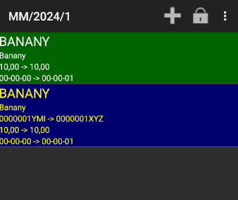 Material Highlighted in Green
