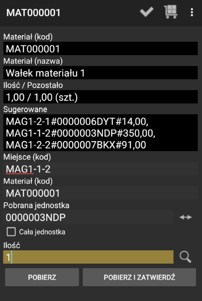 Formularz wprowadzania szczegółów wydania zewnętrznego
