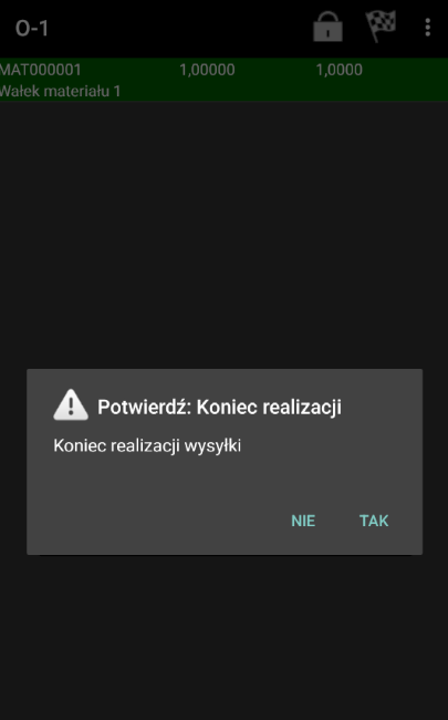 Opcja zakończenia realizacji dokumentu